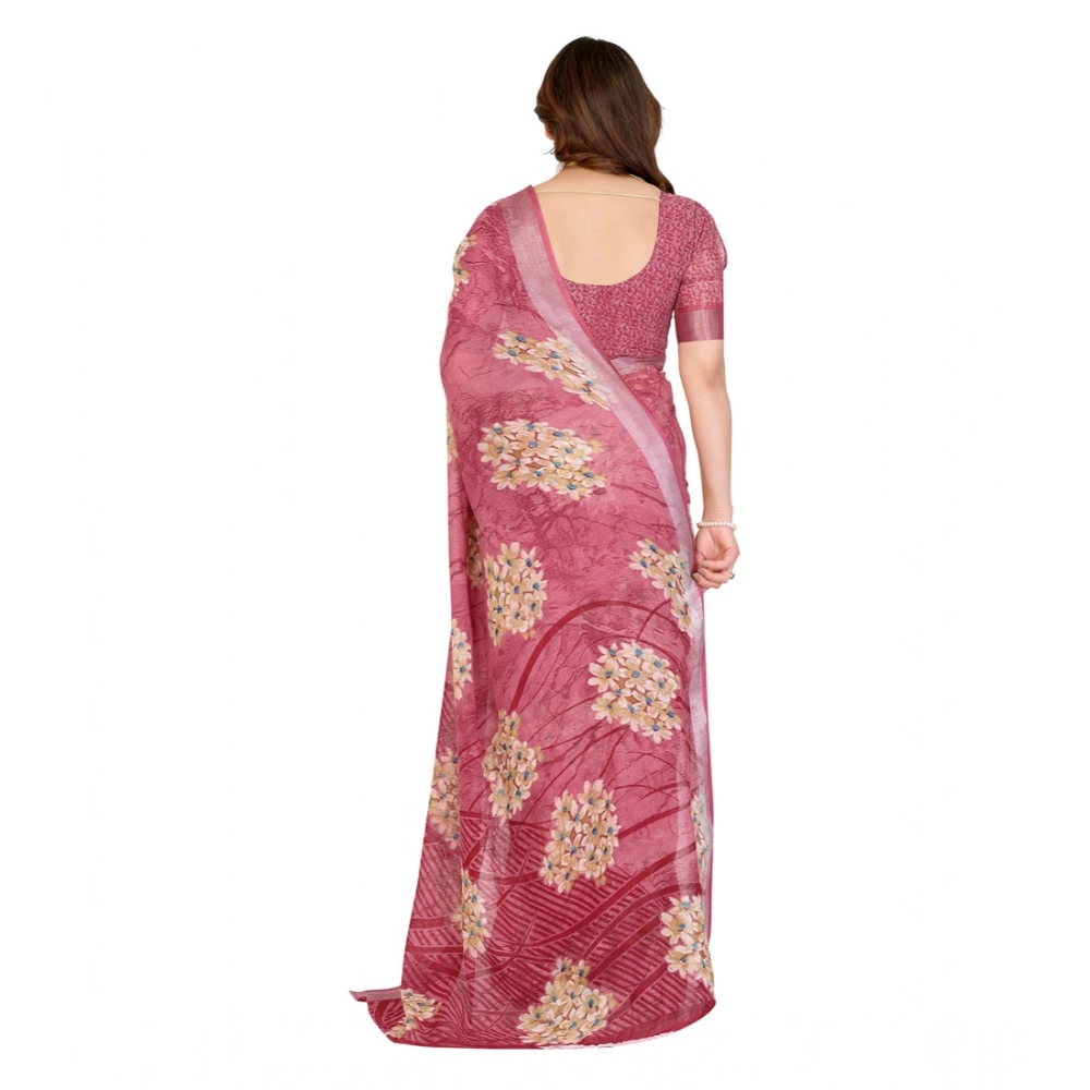 generic women's georgette printed saree with unstitched blouse 5.5mtr (pink) generic women's georgette printed saree with unstitched blouse 5.5mtr (pink)