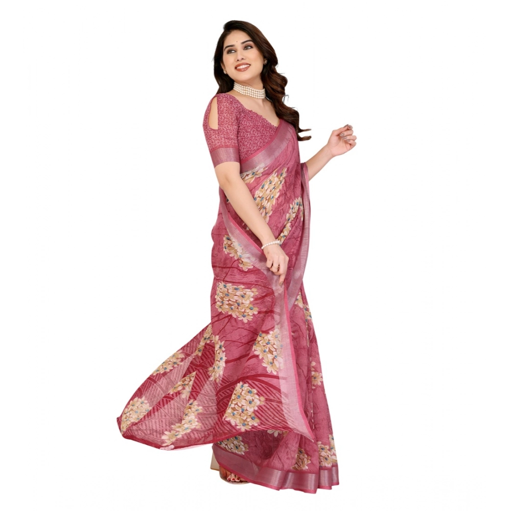 generic women's georgette printed saree with unstitched blouse 5.5mtr (pink) generic women's georgette printed saree with unstitched blouse 5.5mtr (pink)