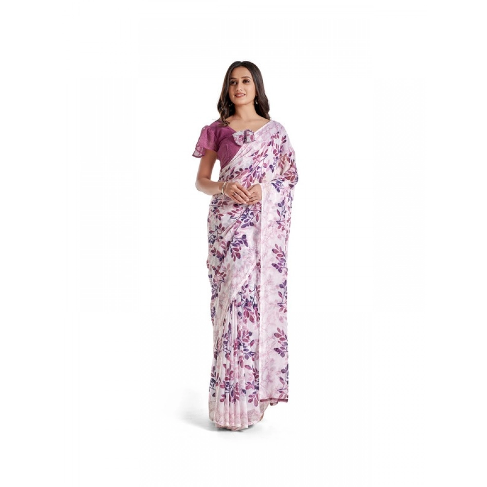 generic women's georgette printed saree with unstitched blouse 5.5mtr (pink) generic women's georgette printed saree with unstitched blouse 5.5mtr (pink)