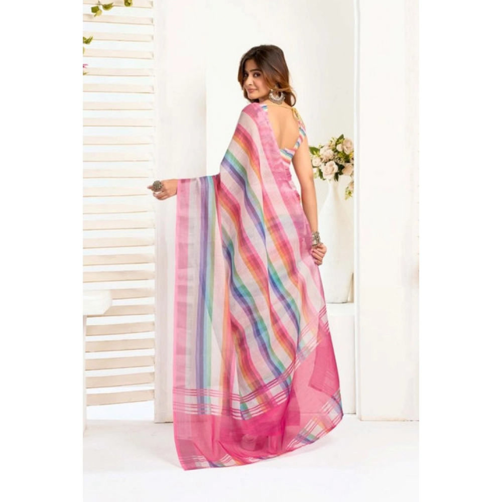 generic women's faux linen printed ready to wear saree with unstitched blouse 5.5 mtr (multicolor) generic women's faux linen printed ready to wear saree with unstitched blouse 5.5 mtr (multicolor)