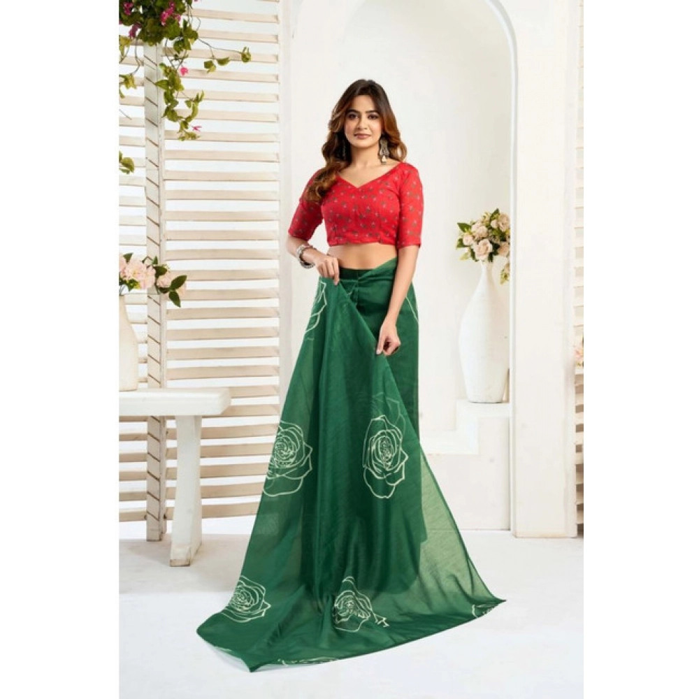 generic women's faux linen printed ready to wear saree with unstitched blouse 5.5 mtr (dark green) generic women's faux linen printed ready to wear saree with unstitched blouse 5.5 mtr (dark green)