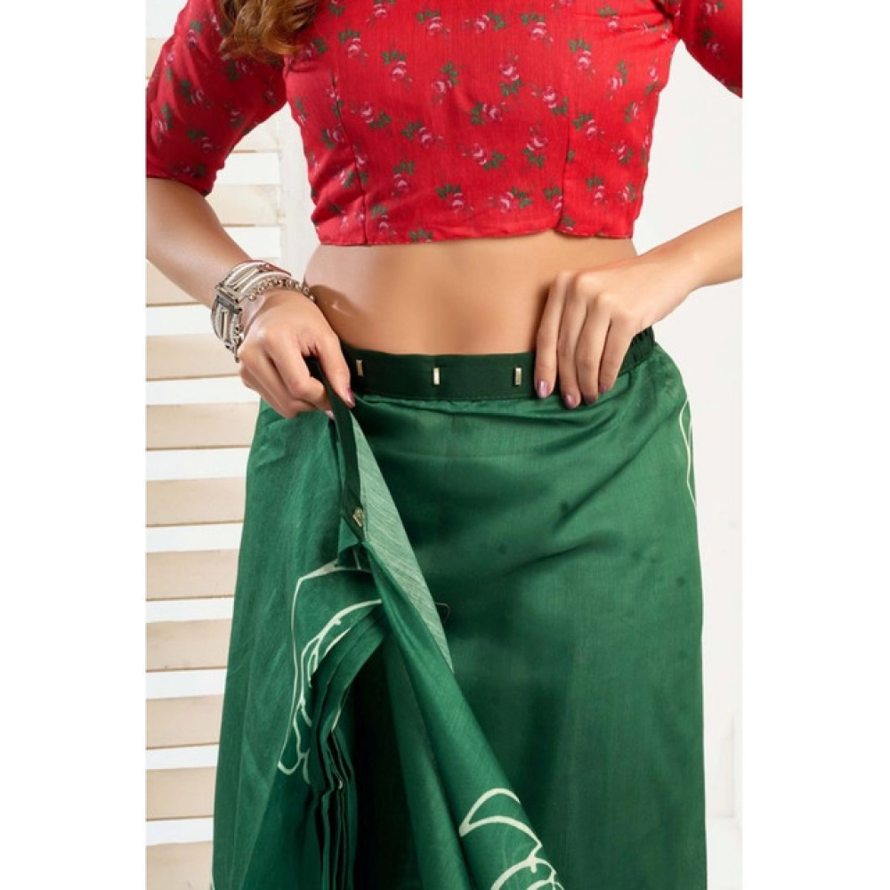 generic women's faux linen printed ready to wear saree with unstitched blouse 5.5 mtr (dark green) generic women's faux linen printed ready to wear saree with unstitched blouse 5.5 mtr (dark green)