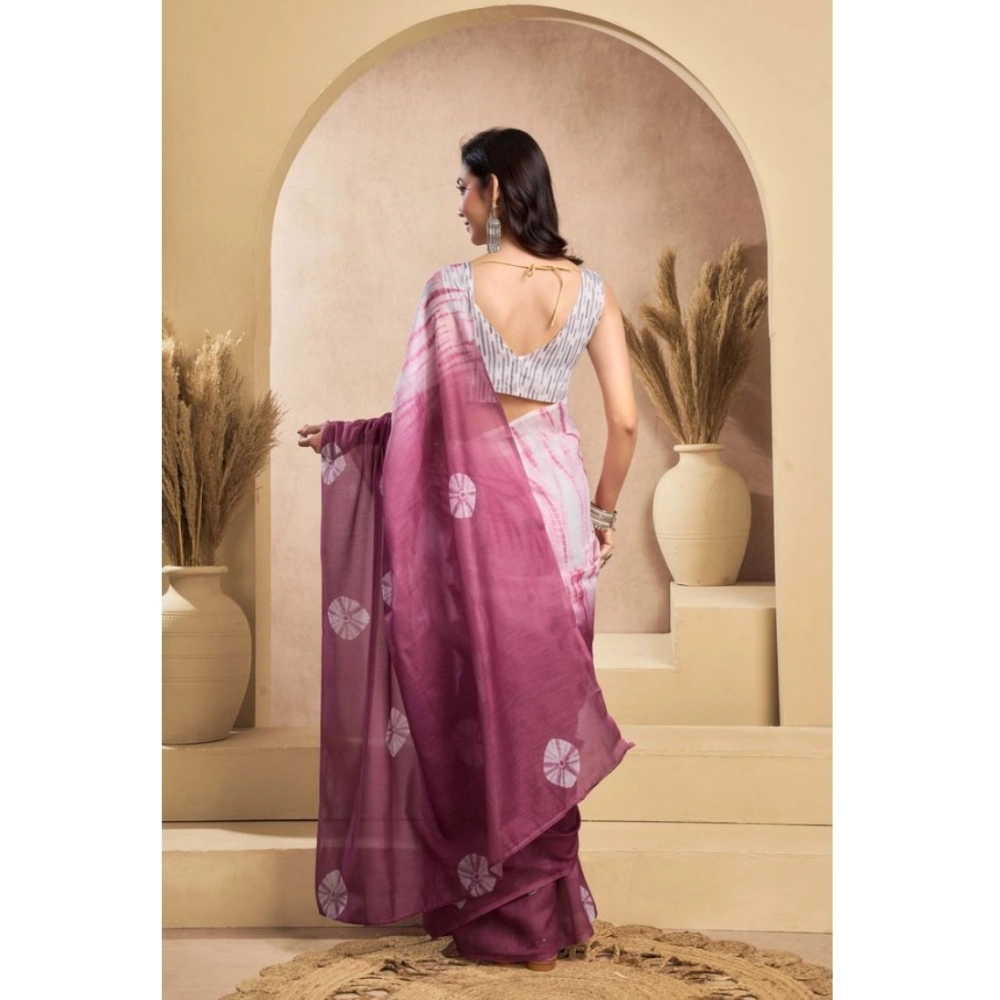 generic women's faux linen printed ready to wear saree with unstitched blouse 5.5 mtr (wine) generic women's faux linen printed ready to wear saree with unstitched blouse 5.5 mtr (wine)