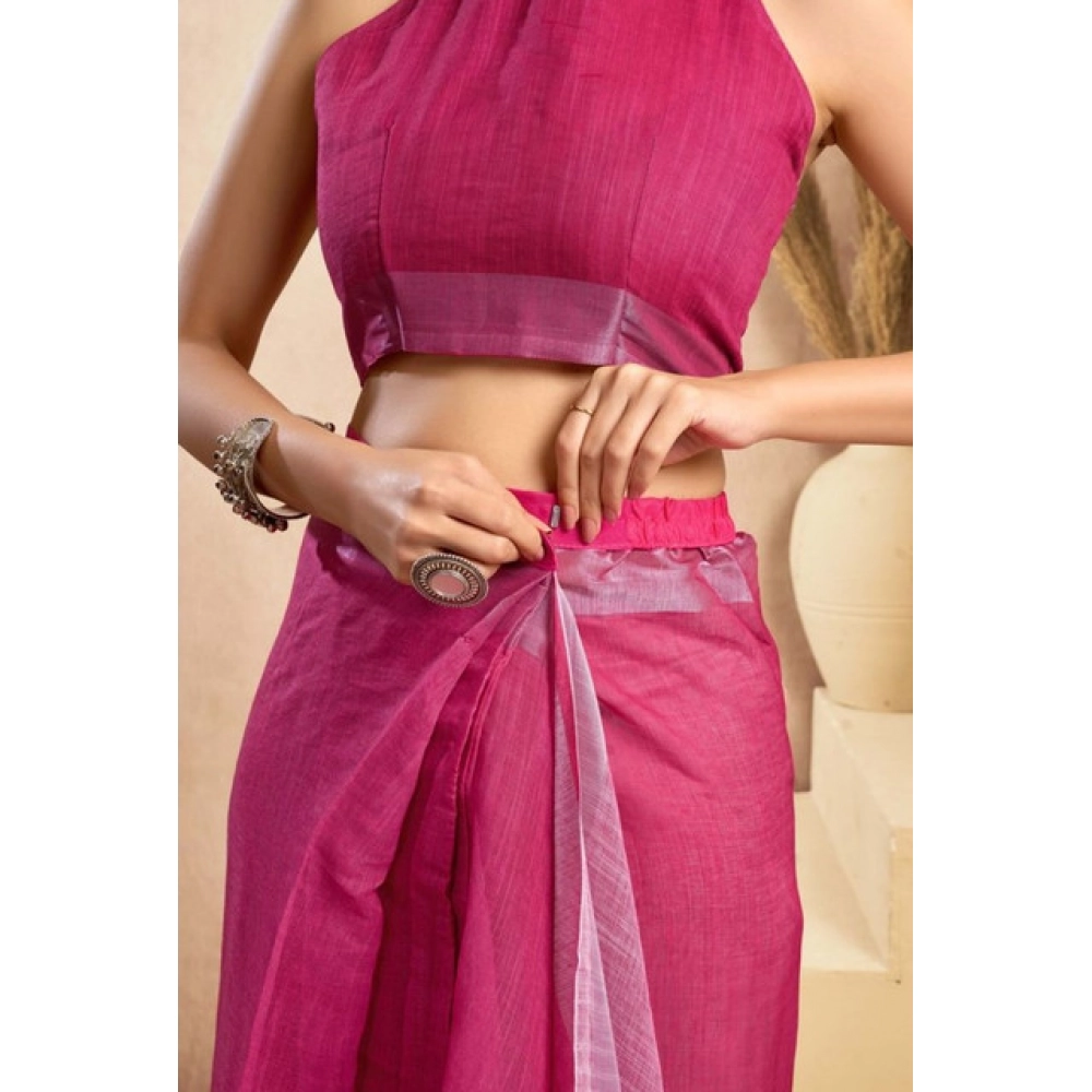 generic women's faux linen printed ready to wear saree with unstitched blouse 5.5 mtr (pink) generic women's faux linen printed ready to wear saree with unstitched blouse 5.5 mtr (pink)