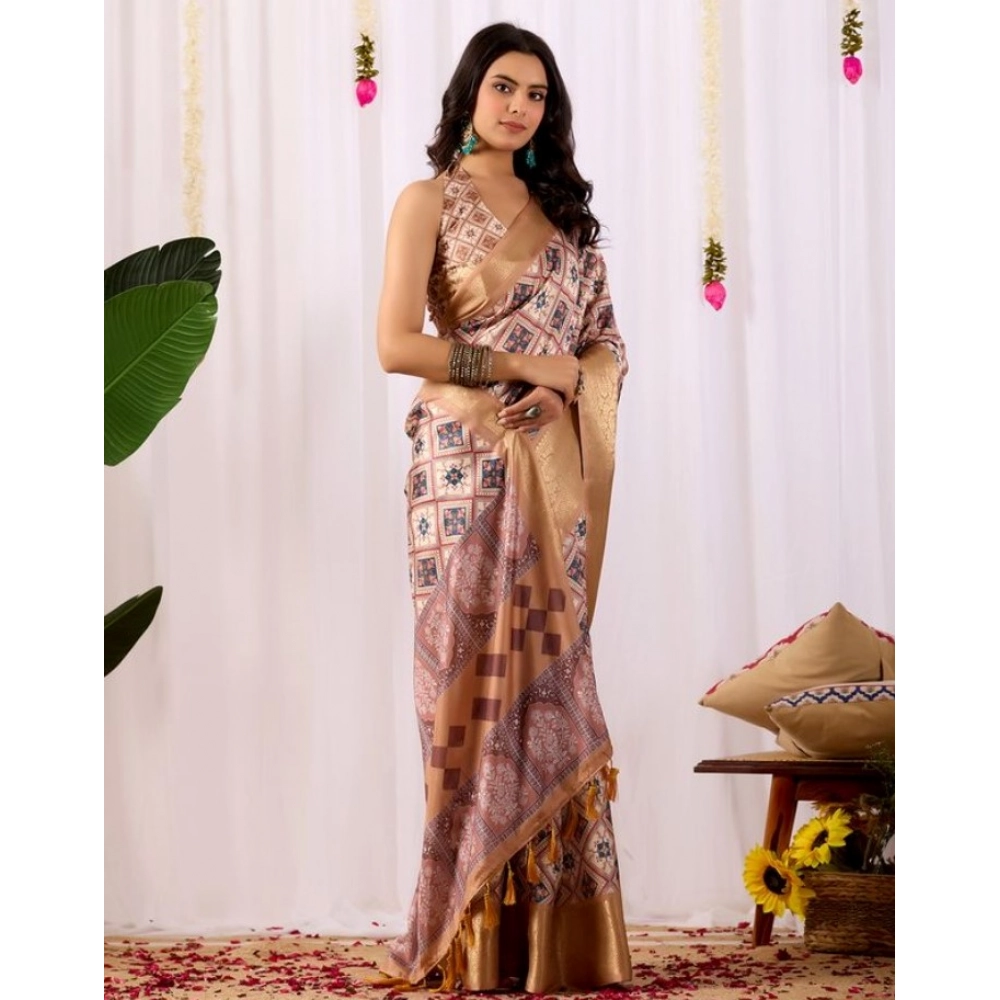 generic women's faux silk printed saree with unstitched blouse 5.5mtr (multicolor) generic women's faux silk printed saree with unstitched blouse 5.5mtr (multicolor)