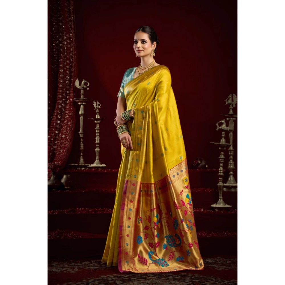 generic women's silk blend woven saree with unstitched blouse 5.5 mtr (mustard) generic women's silk blend woven saree with unstitched blouse 5.5 mtr (mustard)