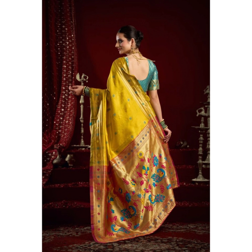 generic women's silk blend woven saree with unstitched blouse 5.5 mtr (mustard) generic women's silk blend woven saree with unstitched blouse 5.5 mtr (mustard)