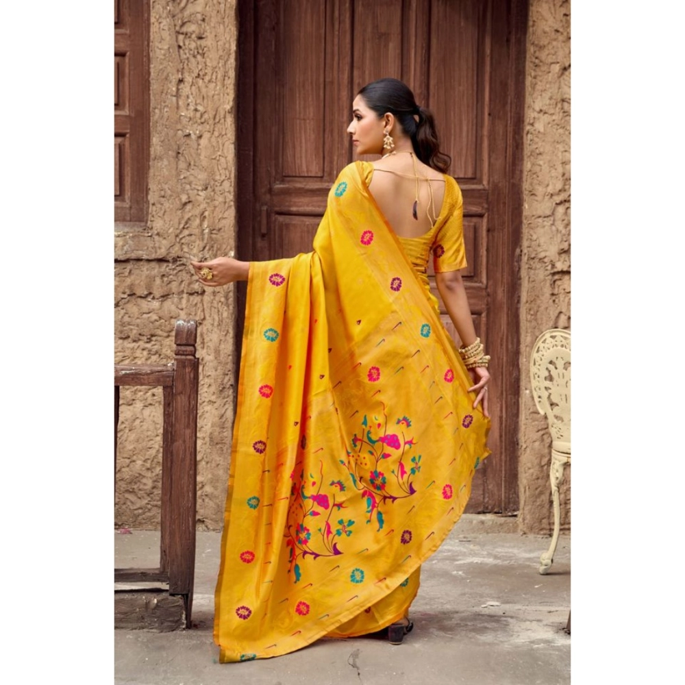 generic women's silk blend woven saree with unstitched blouse 5.5 mtr (mustard) generic women's silk blend woven saree with unstitched blouse 5.5 mtr (mustard)